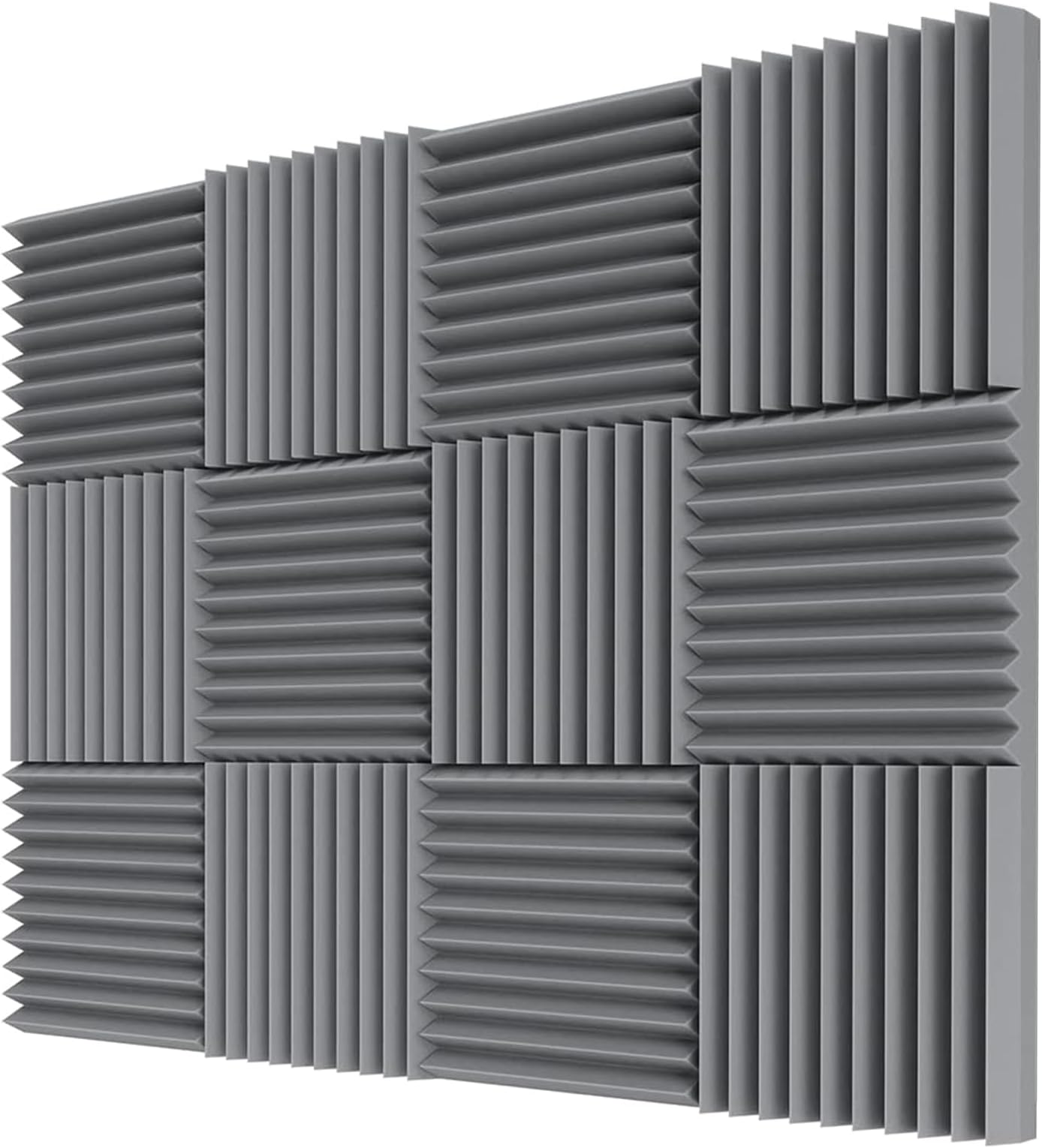 12 Pack Acoustic Panels, 2.5 * 30 * 30 Quick-Recovery Sound Proof Foam Panels, Thick Acoustic Foam, Soundproof Wall Panels for Home Studio
