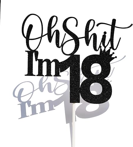 Miniatura 7 de Decoración para tarta de cumpleaños de 18 años, decoraciones de cumpleaños de Time To Adulto, saludos a los 18 años, divertidas decoraciones de