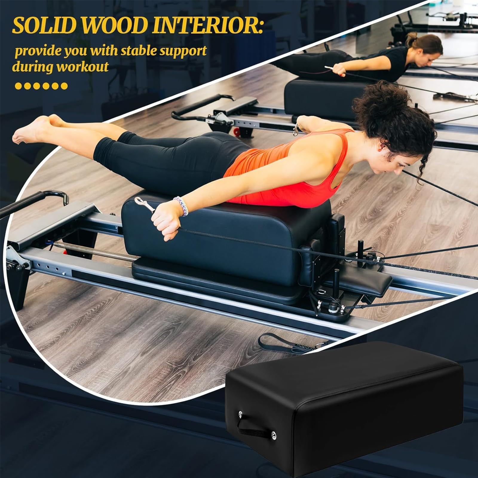 Caja para Sentarse Pilates Reformer, Accesorio Pilates Reformer para Ejercicios, Accesorio Reformer para Ejercicios Que Mejoran El Rango De Movimiento