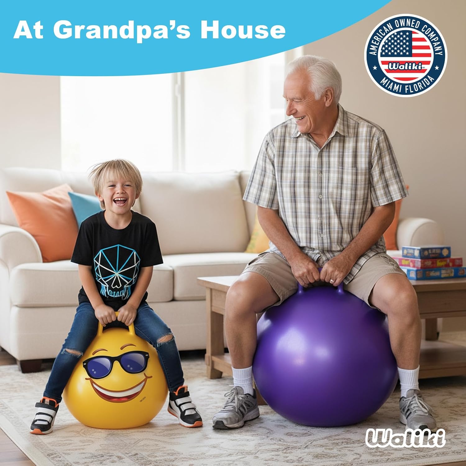 WALIKI Hopper Ball for Adults | 29" Purple Jumping Toy | Hippity Hop | Fun Outdoor Game for Parties & Family Activities