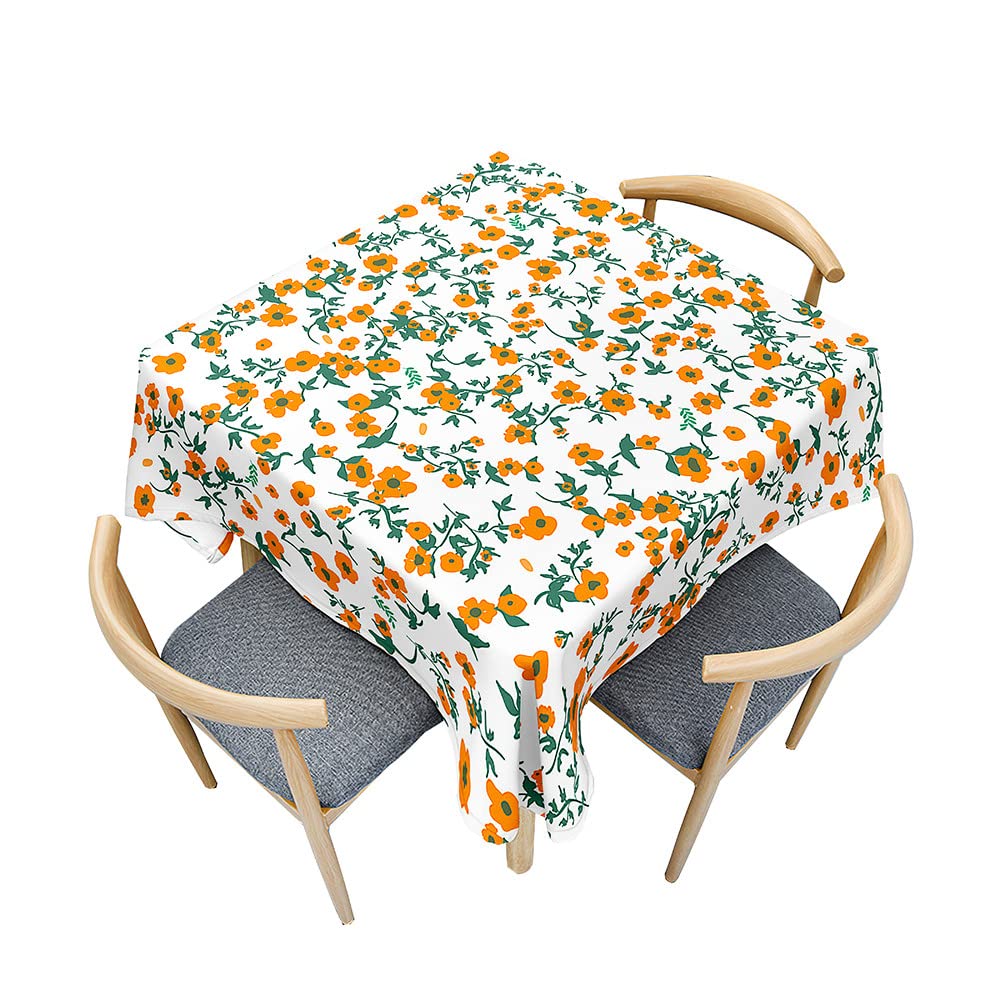 Treer Floral Print Table Cloth, Square Tablecloths Wipeable Splash Proof Tablecloth Table Cloths for Kitchen Decoration Outdoor Picnic (Floral A,120x120cm)