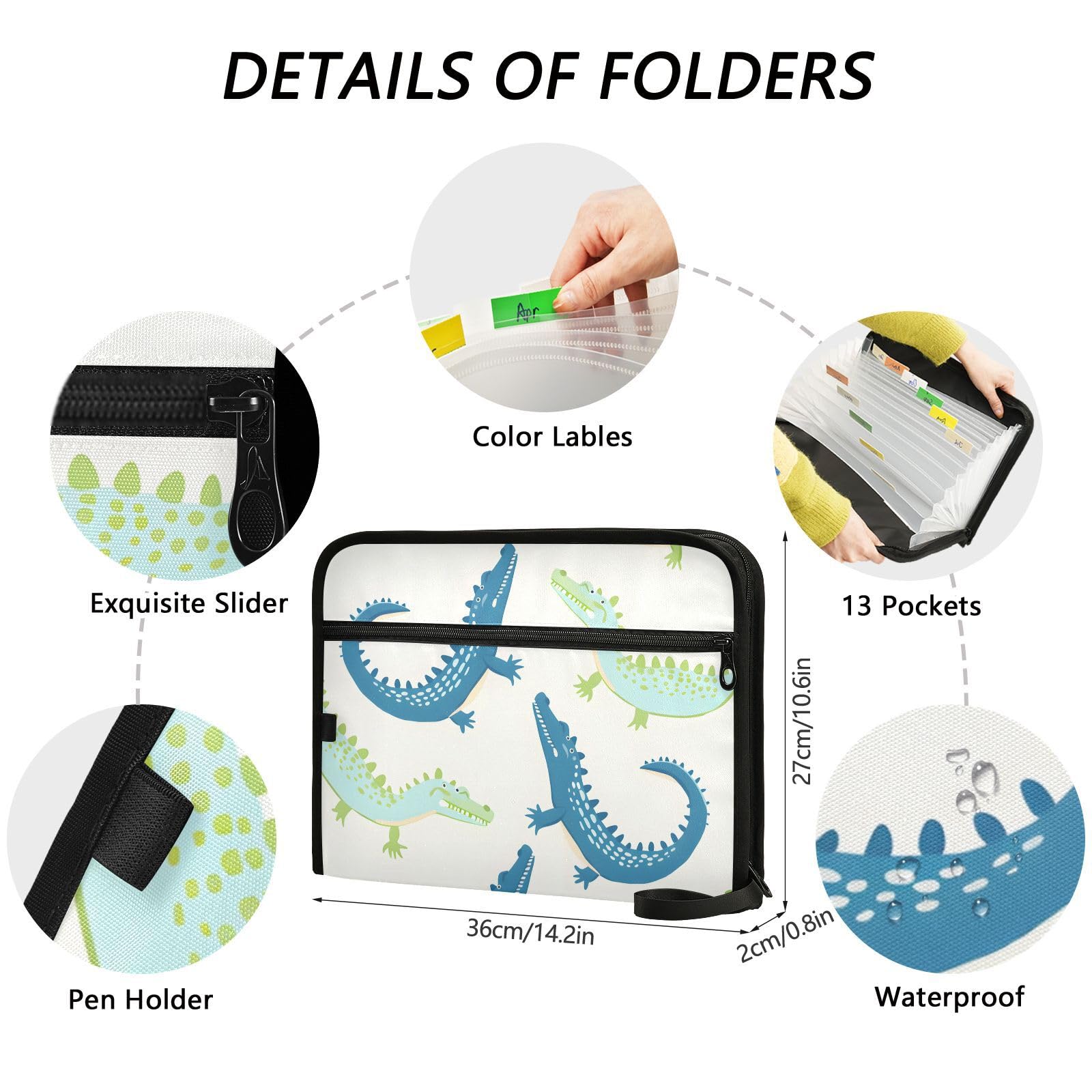 Amazon.com : Expanding File Folder Alligator White Pattern