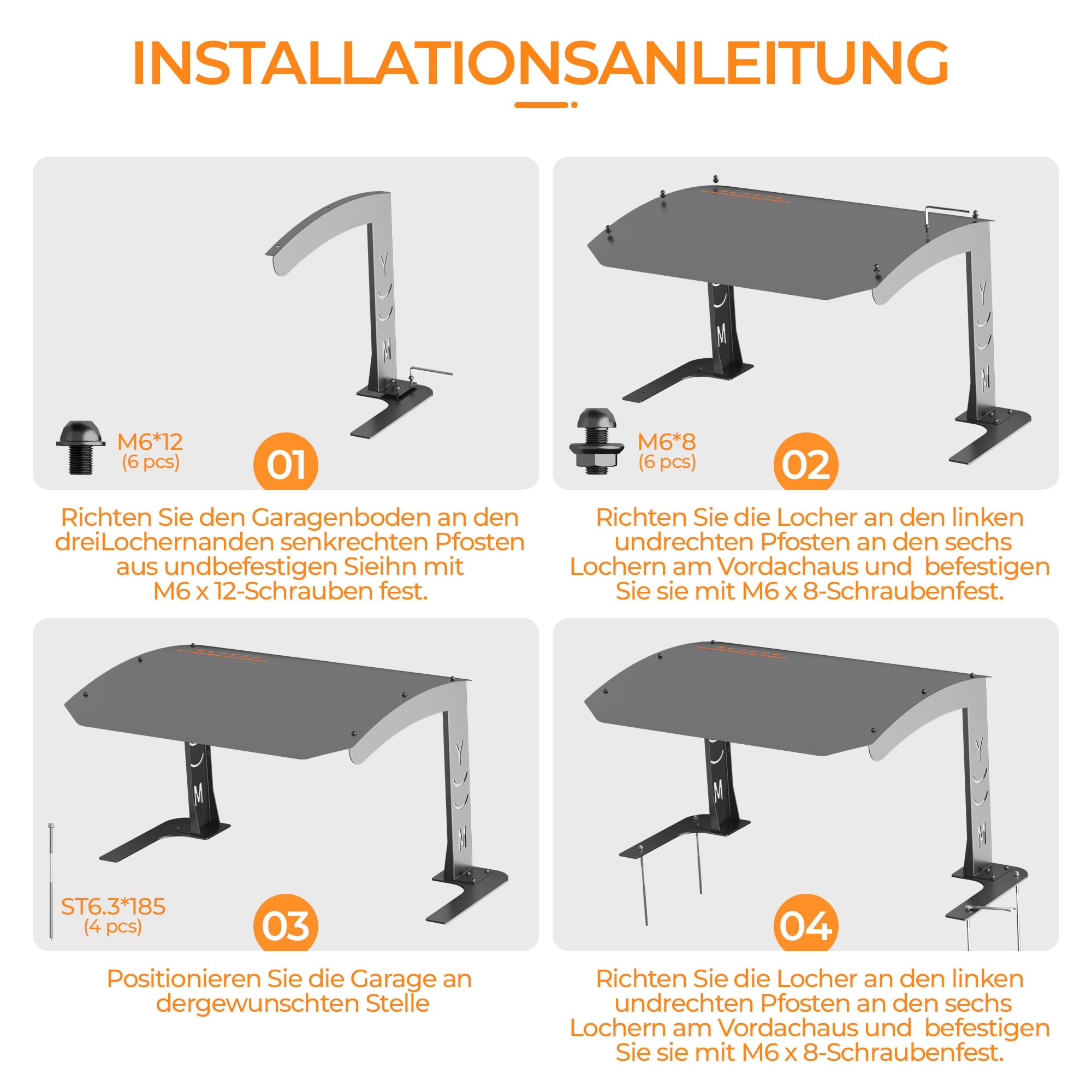 GLIESE Garage pour robot tondeuse - 70 x 55 x 41 cm - Toit en acier massif S235JR avec revêtement KTL - Protection contre la grêle et la rouille - Abri universel et abri pour robot tondeuse à gazon