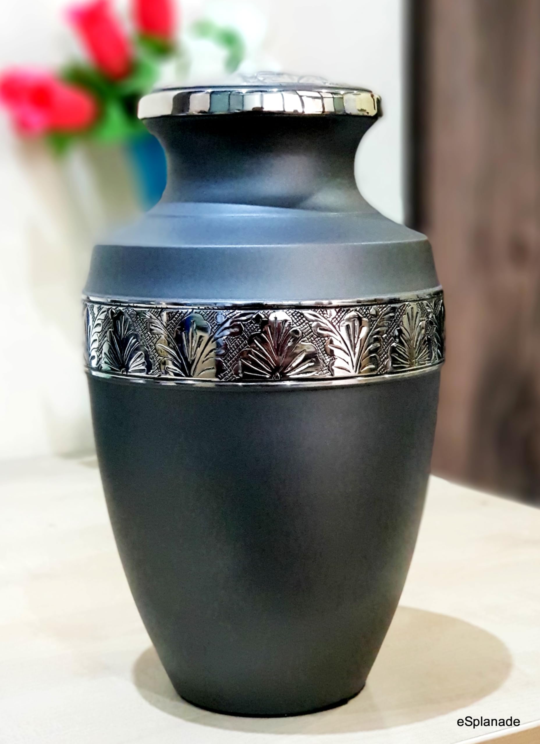 ESplanade Urna Cineraria In Metallo Blu – Capacità 650 Ml, Per Conservazione Ceneri, Coperchio Filettato, 15,2 Cm