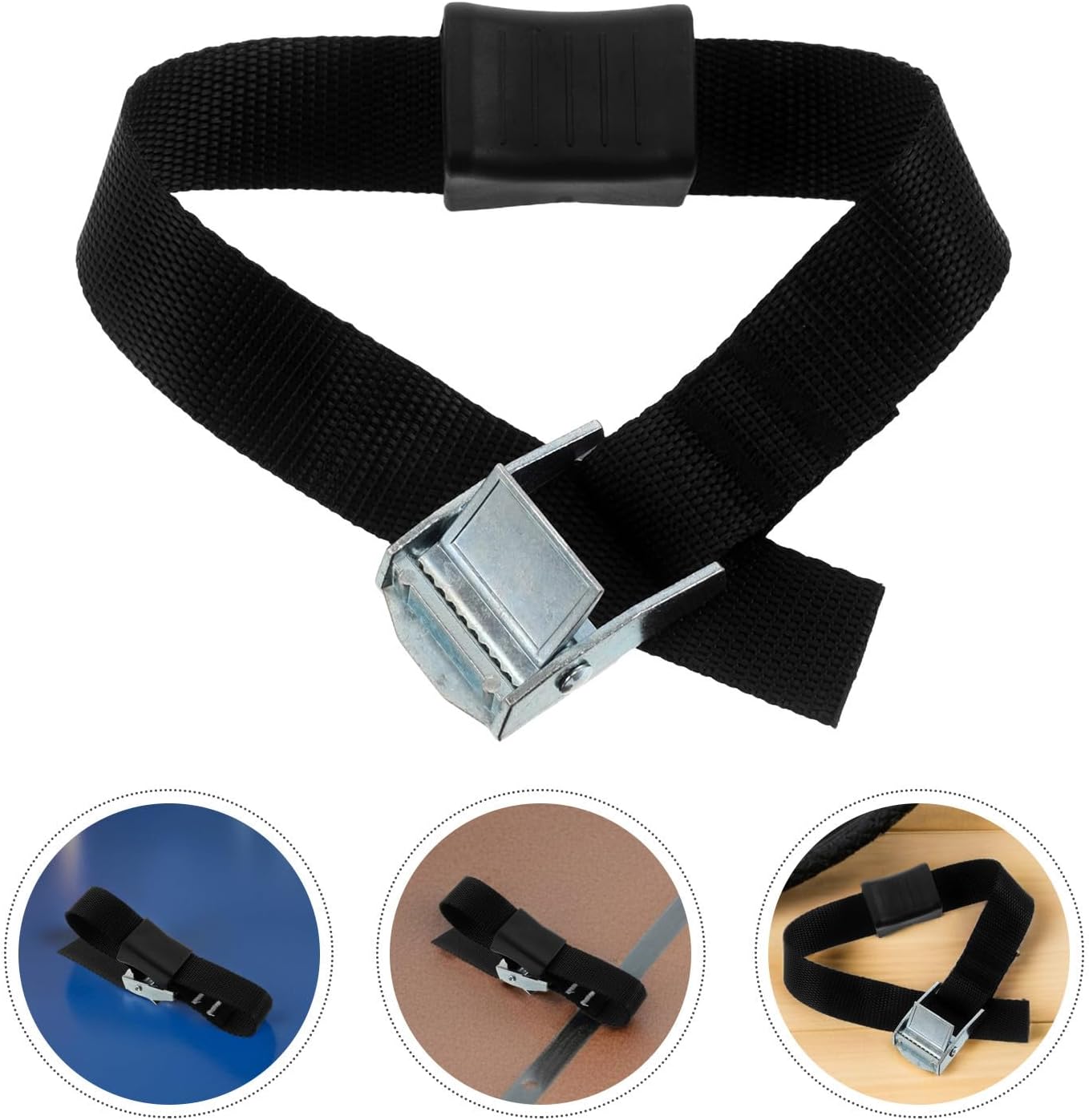 Vaguelly Bike Rack Strap Wheel Holder Replacement with Buckle for Transport | Reusable Tie-down Band, Weather Resistant Fabrics and Metal Hardware, Supports Luggage and Bike Use in Multiple Transport