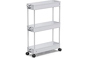 SPACEKEEPER Slim Rolling Storage Cart: Maximize Bathroom Storage