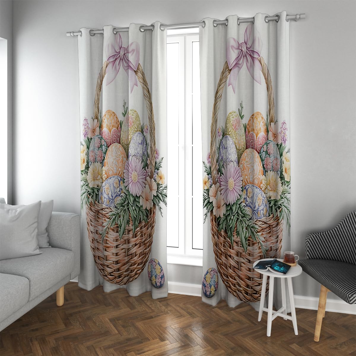 Rideaux de Pâques thermiques occultants rideaux de fenêtre salon bohème 2x W175xL180