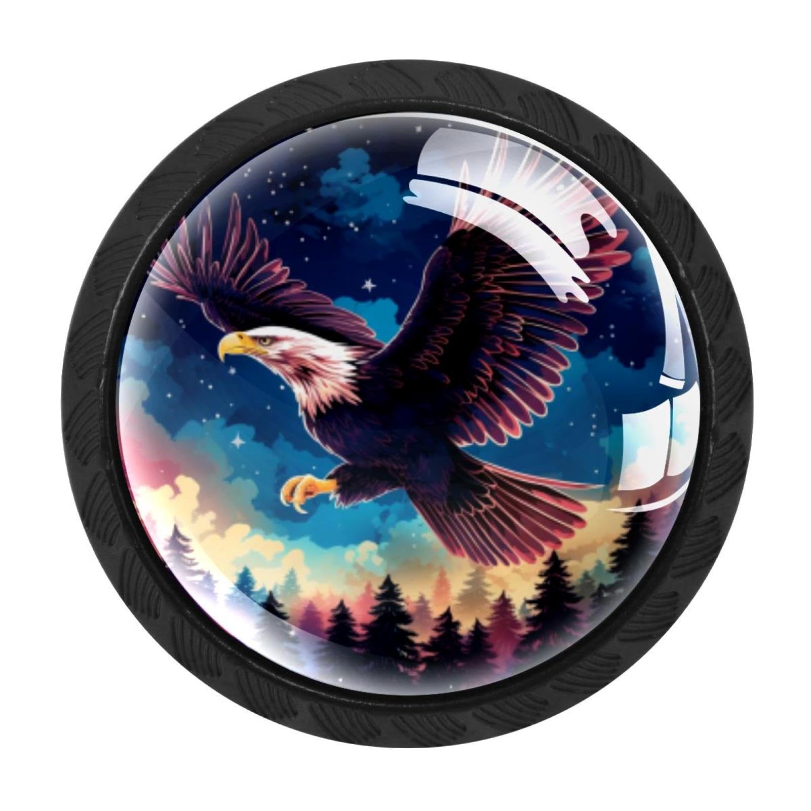 Chenzzzz Multicolored 01 Starry Eagle Cabinet Knobs 4 Pieces Drawer Kitchen Cabinets Dresser Cupboard Wardrobe Unique Pulls Handles