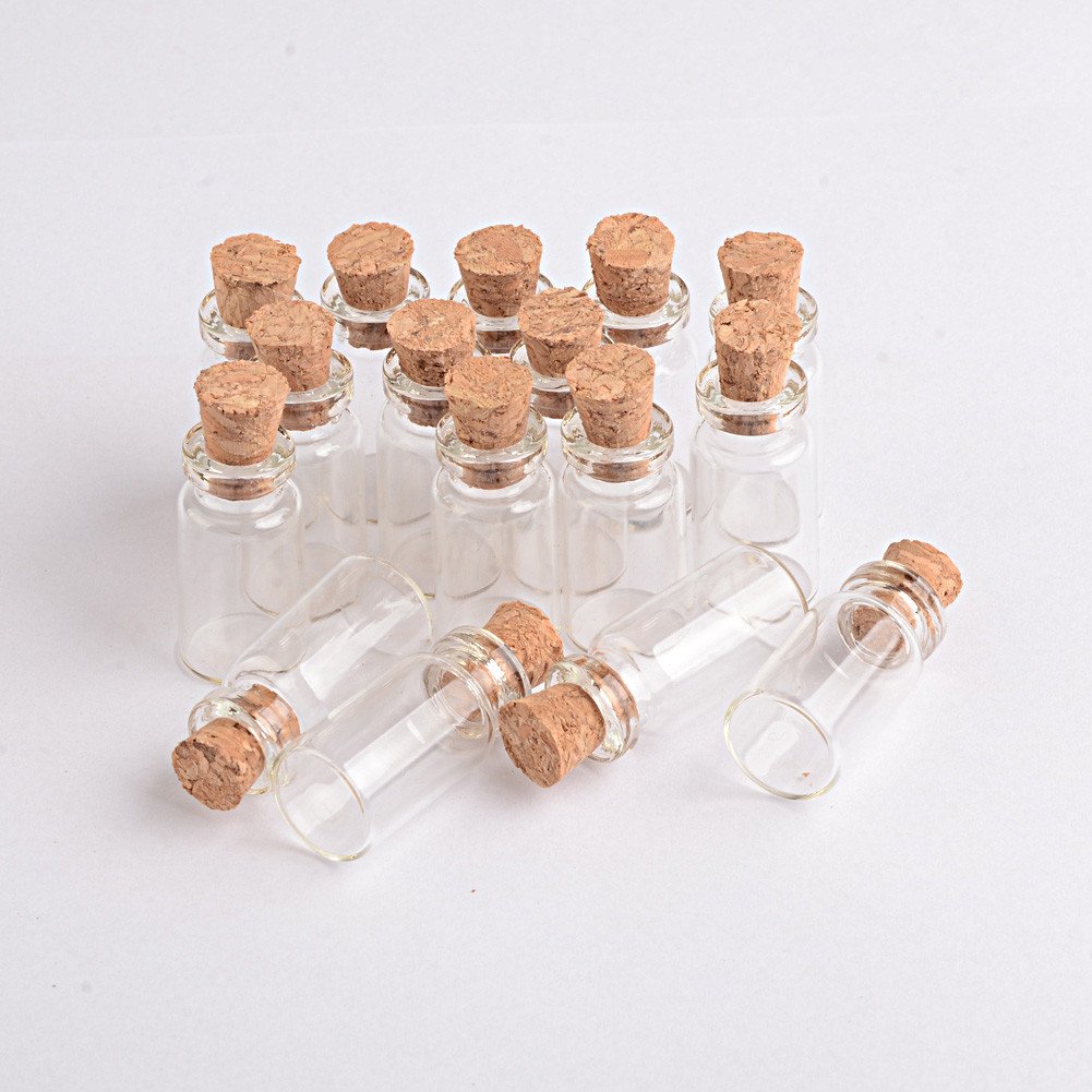 Amazon.co.jp: 0.8ml100個セット コルク栓小さなガラスの瓶吊り瓶