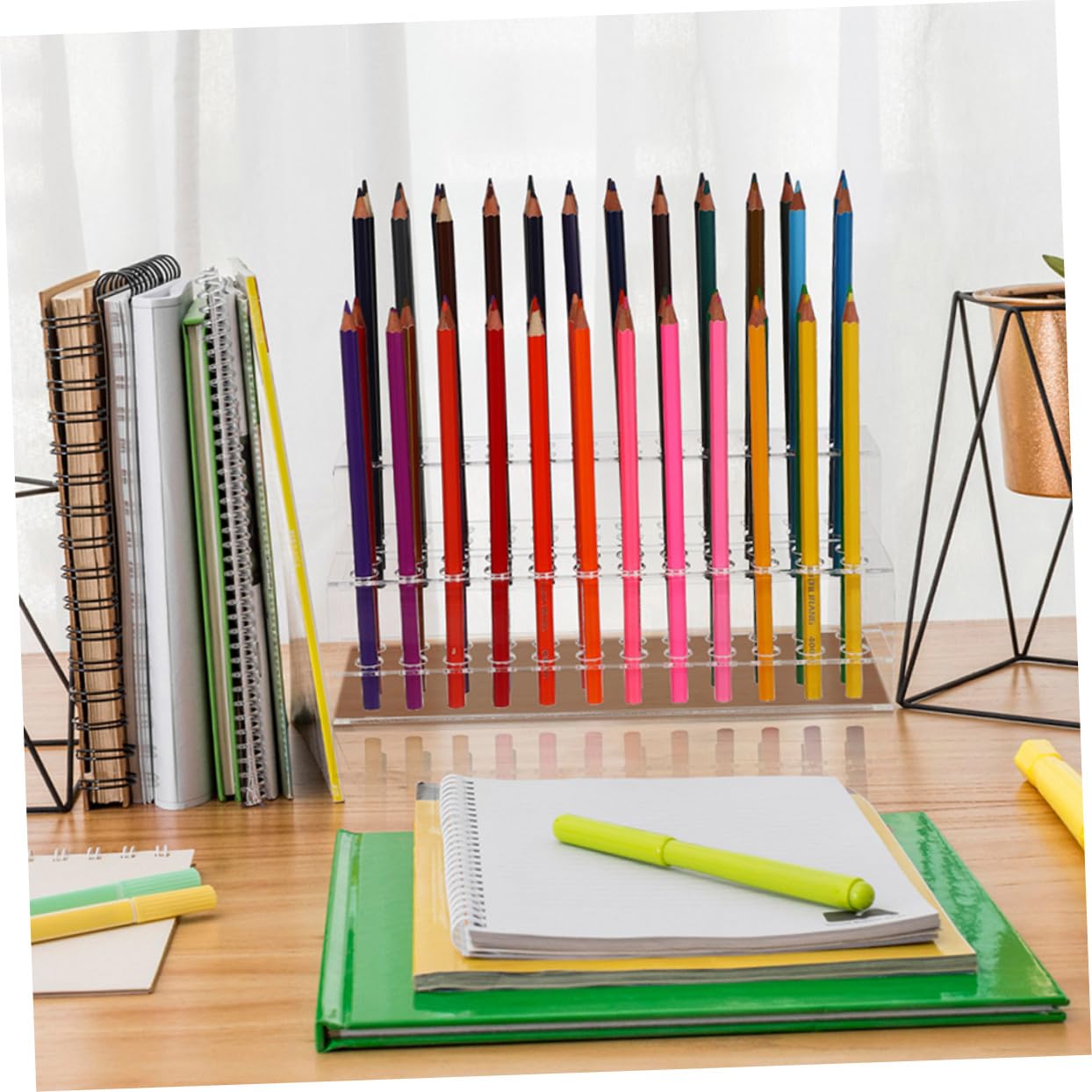 ABOOFAN 2pezzi Portapenne in Plastica Trasparente da Espositore per Penne e Matite Organizer da Scrivania Multiforo Contenitore per Penne Sfera e Piccoli Pennelli
