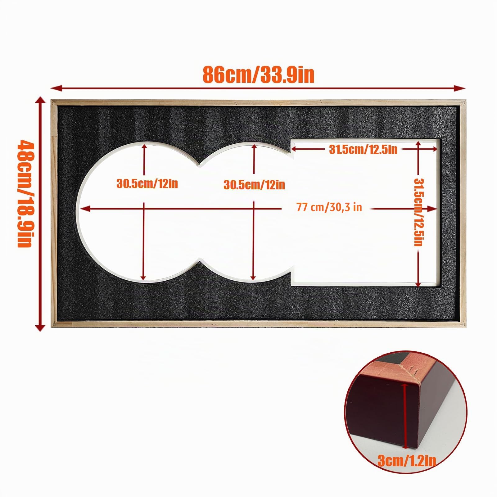 Cornici per dischi in vinile nero, 86 x 48 cm, cornice per dischi, da appendere alla parete, cornici per album in vinile, adatte a qualsiasi disco da 30,5cm