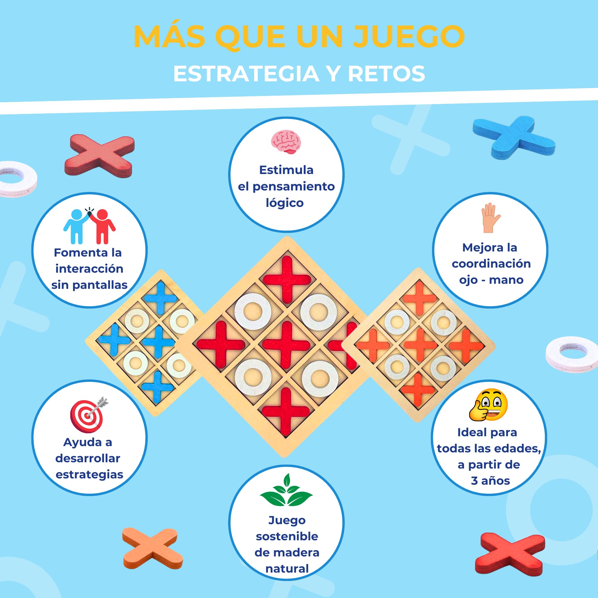 Regalos Cumpleaños Niños Colegio | Detalles Cumpleaños Niños | Regalos Cumpleaños Infantiles | Pack de 25 Juegos 3 en Raya de Madera, Regalitos Invitados Cumpleaños, Relleno Piñata