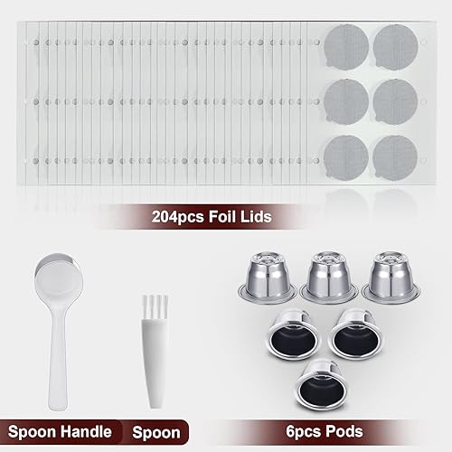 Miniatura 2 de Cápsulas de café reutilizables de acero inoxidable, recargables, cápsulas de café reutilizables con sellos de papel de aluminio, tapas adhesivas