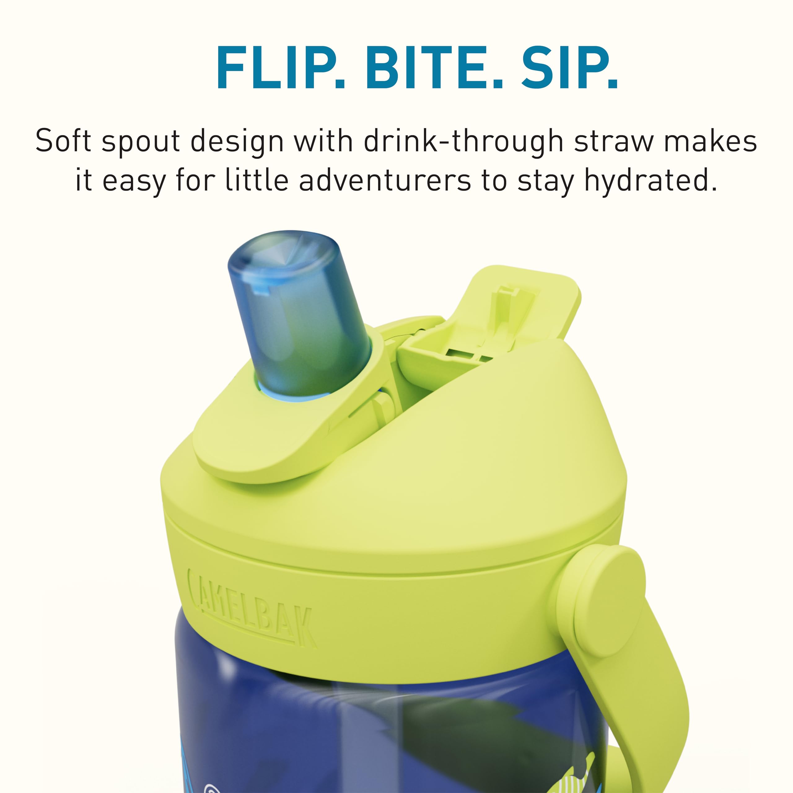 CamelBak THRIVE FLIP STRAW KIDS 415 ml – bouteille de sport – étanche – pour enfants – facile à manipuler – idéal pour les déplacements – Sharks And Rays, taille: OS