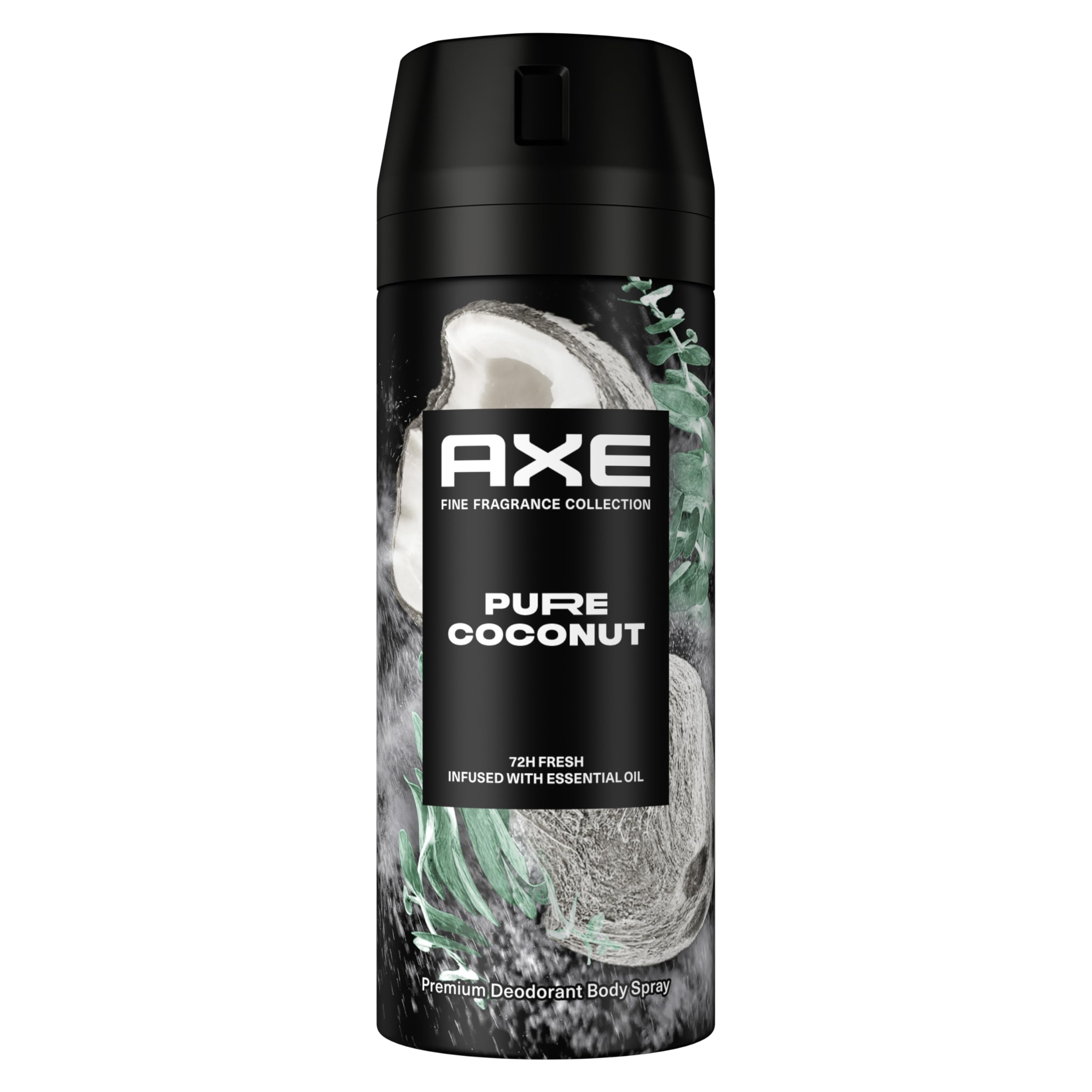 AXE Déodorant Homme Spray Anti-Transpirant Pure Coconut - Collection Prestige - Fraîcheur 72h non-stop - Parfum noix de coco, eucalyptus et bois de chêne - 150ml