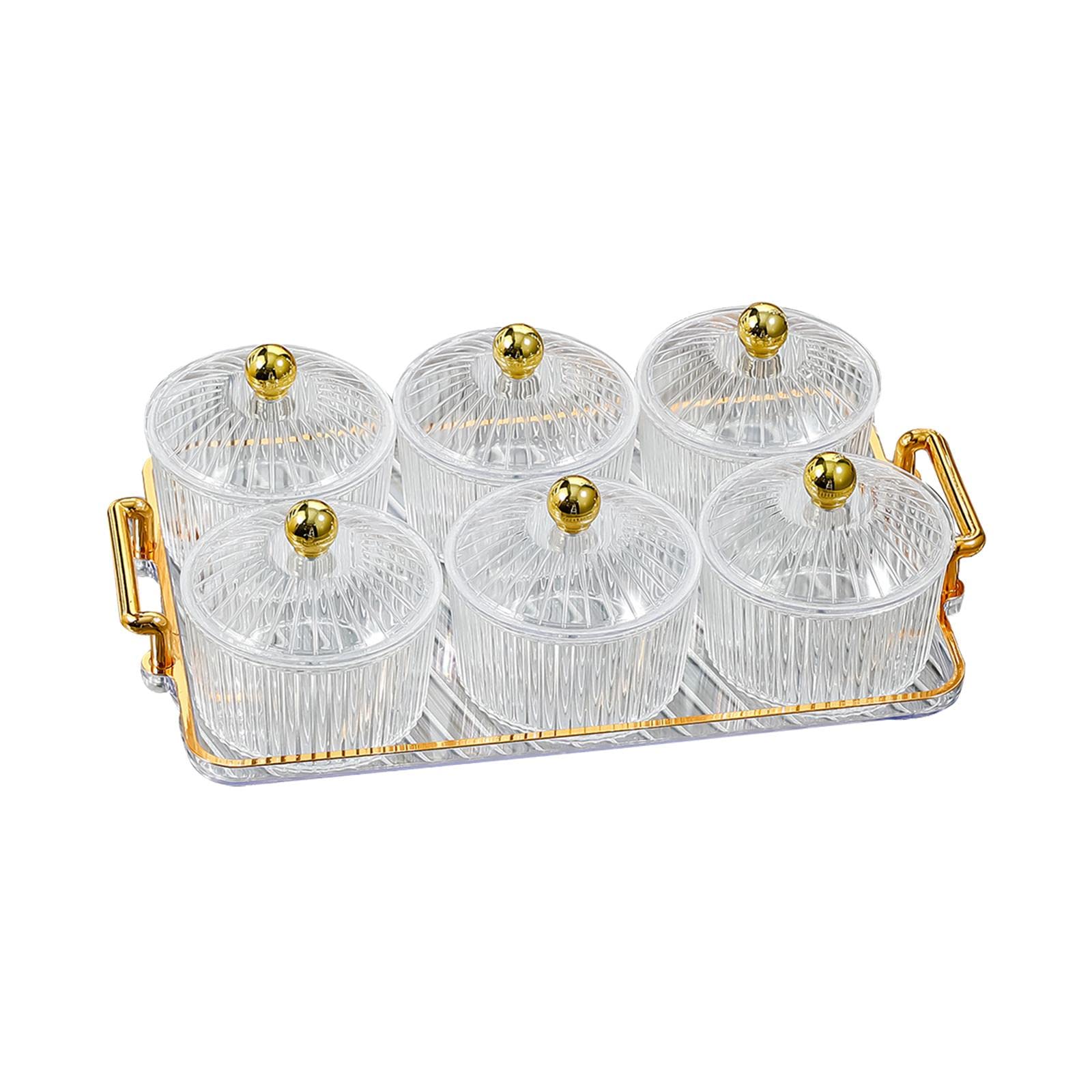 LOVIVER Nordic Caddy Servierplatte, Tablett mit getrockneten Früchten, Dessert-Trennplatte, Servierplatte für Obst-Snacks für Partys, Zuhause, Schließe 6 Schalen ab