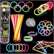 Meridiana - Braccialetti Luminosi 100 Pezzi Braccialetti Starlight Fluorescenti Colori Differenti Assortiti Disco Fluo DJ, glow in the dark,FLUO PARTY GADGET FESTA CERTIFICATI CE 2009/48/EC EN71