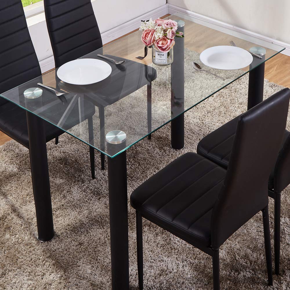 Goldfan Glass Dining Table Modern Rectangle Clear Glass Kitchen Dining Table With Black Chrome Legs For Living Room Lounge Office Only Table Energy Class A Buy Online In Sweden At Desertcart 116094582 Goldfan Glass Dining Table Modern Rectangle Clear Glass Kitchen Dining Table With Black Chrome Legs For Living Room Lounge Office Only Table Energy Class A Buy Online In Sweden At Desertcart 116094582