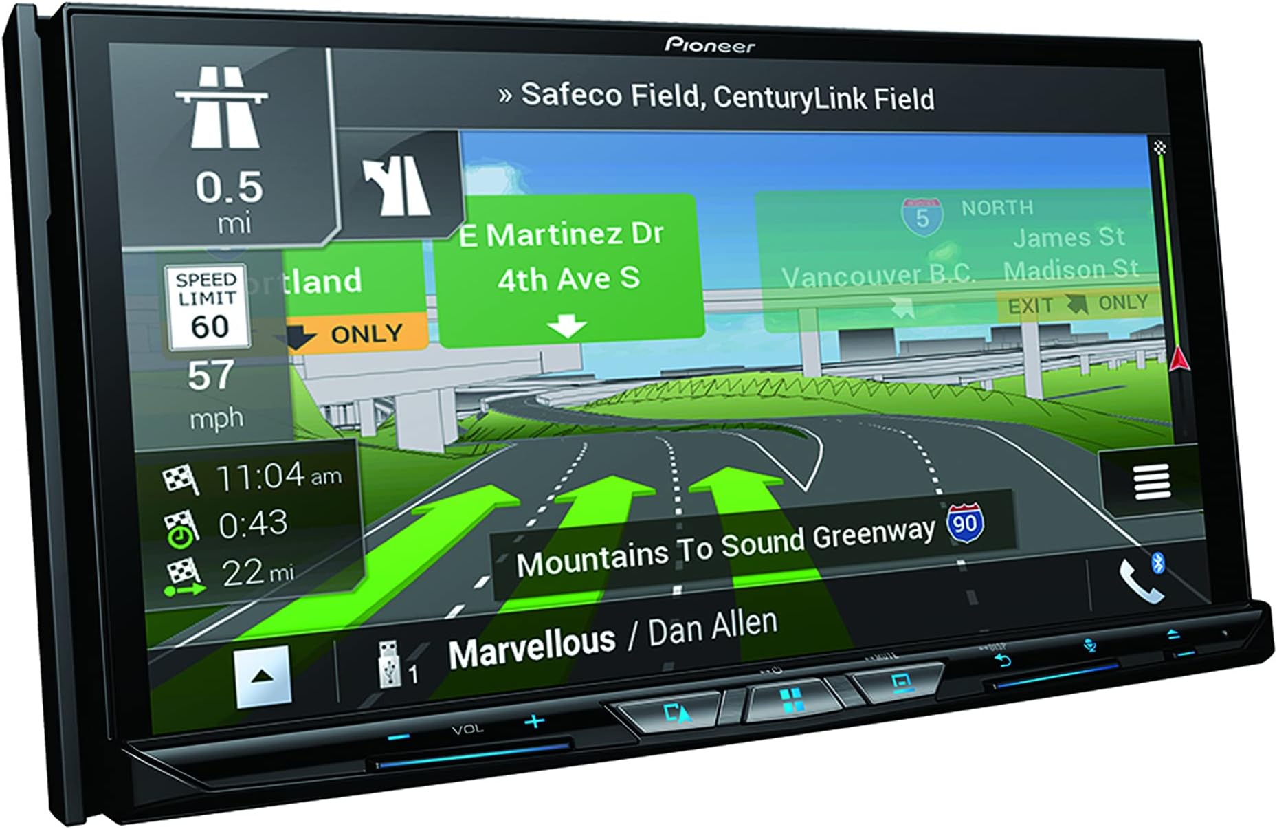 PIONEER AVIC-W8600NEX 7 Inch Multimedia Navigation Receiver with Bluetooth (Renewed)