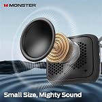 Monster S520 Portable Speaker, IPX7 Waterproof Speaker Bluetooth Wireless, Bluetooth 6.0 Small Bluetooth Speaker, 12 Hours Battery Life, TWS Pair for Outdoors/Beach/Home/Travel, Black