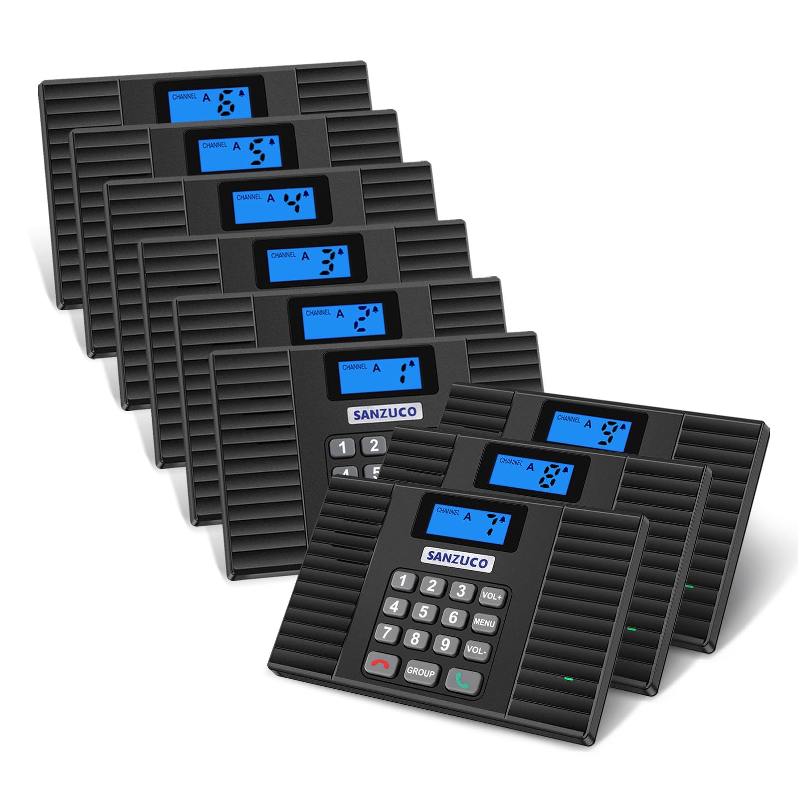 Photo 1 of SANZUCO 60D Intercoms Wireless for Home, 18 Channel Hands-Free Intercom System for House, Full Duplex 1400ft Multi-Floor Home Intercom System for Business with Group Call, Auto Answer(9 Stations)
