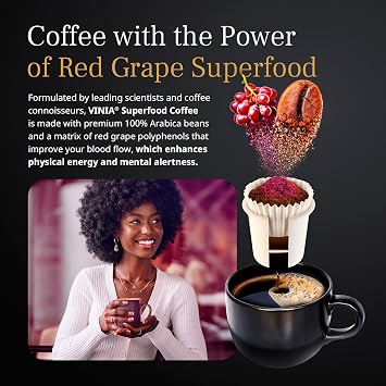 VINIA Resveratrol Heart Health, Piceid Resveratrol Capsules (30 Count) + Superfood Coffee K-Cup Pods (60 Count) | Supports Blood Flow, Nitric Oxide & Energy