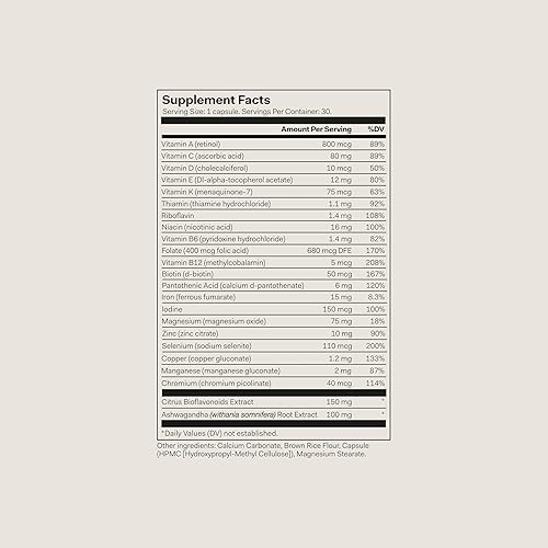 Miniatura 2 de The Nue Co. Suplemento multivitamínico para mujer - Apoya la energía, la inmunidad, la concentración, vegano, sin gluten, 30 cápsulas