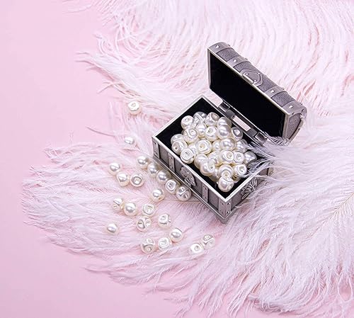 Miniatura 5 de AUEAR, Joyero de metal vintage, caja de tesoro, baratija, rectangular, anillo pequeño, aretes, collar, recuerdo, estuche para regalo para damas