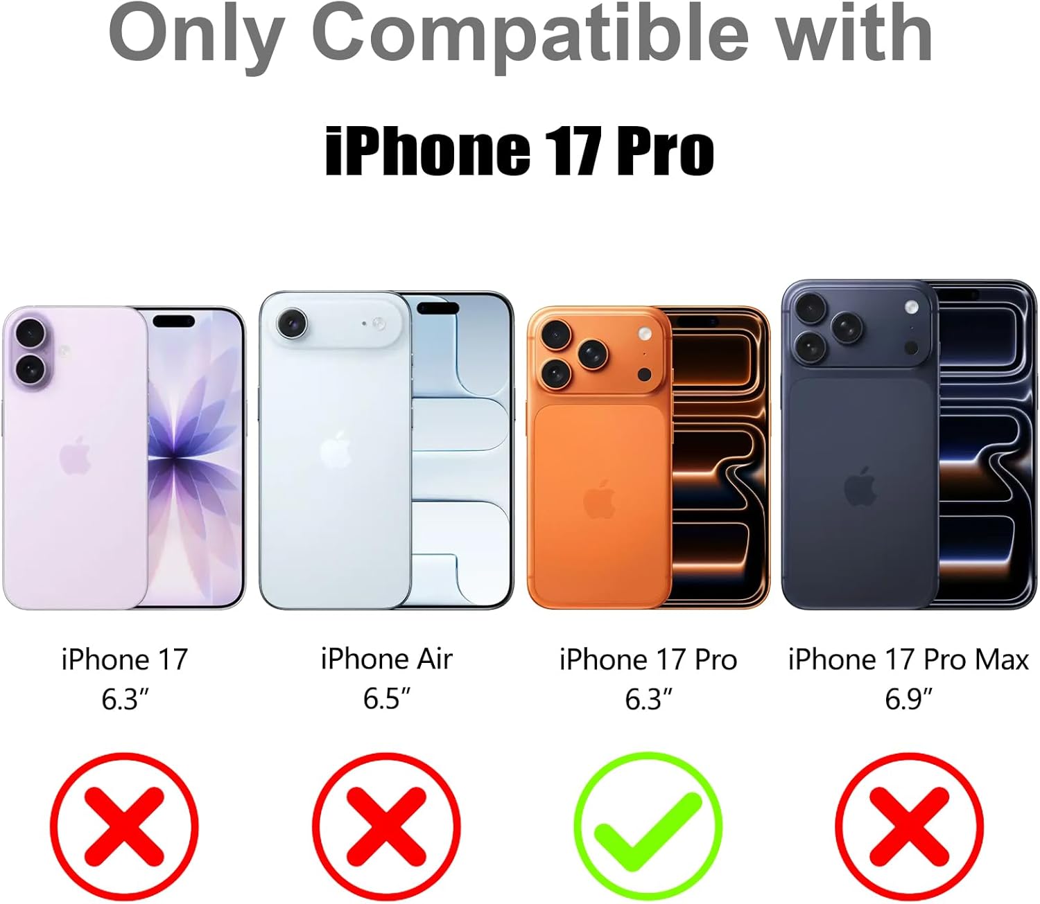 MOWIME Magnetic Case for iPhone 17 Pro [Compatible with Magsafe] [Cute Fashion Fluorescent Design] [1 Screen Protector] Slim Translucent Matte Case for iPhone 17 Pro 6.3" 2025, Purple - Image 2