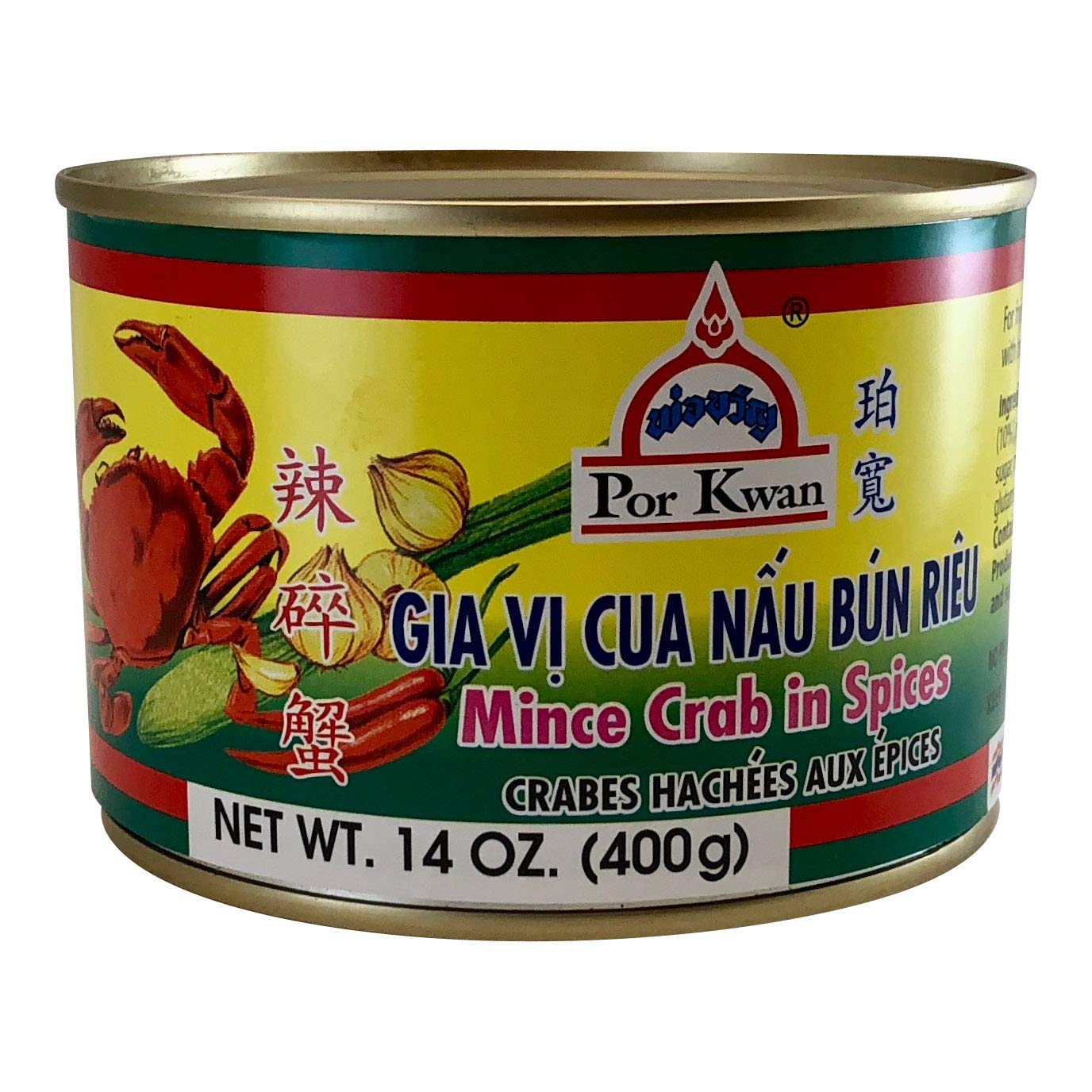 Por Kwan Minced Crab in Spices 14oz - Authentic Thai Crab Paste for Curries & Stir-Fries
