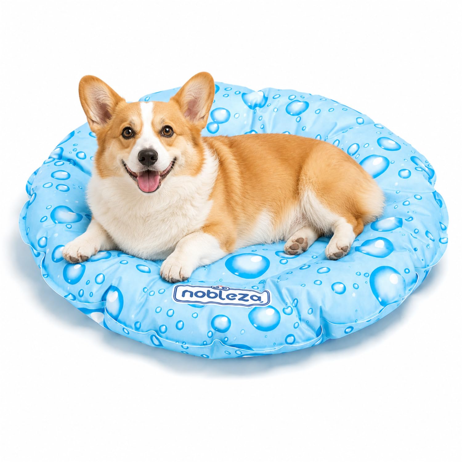 Nobleza Cama de Enfriamiento para Mascotas, Almohada Autorrefrigerante para Perros y Gatos, Alfombra Redonda de Gel Frío para Verano, Cojín Refrescante Impermeable, 52 * 52 * 5CM