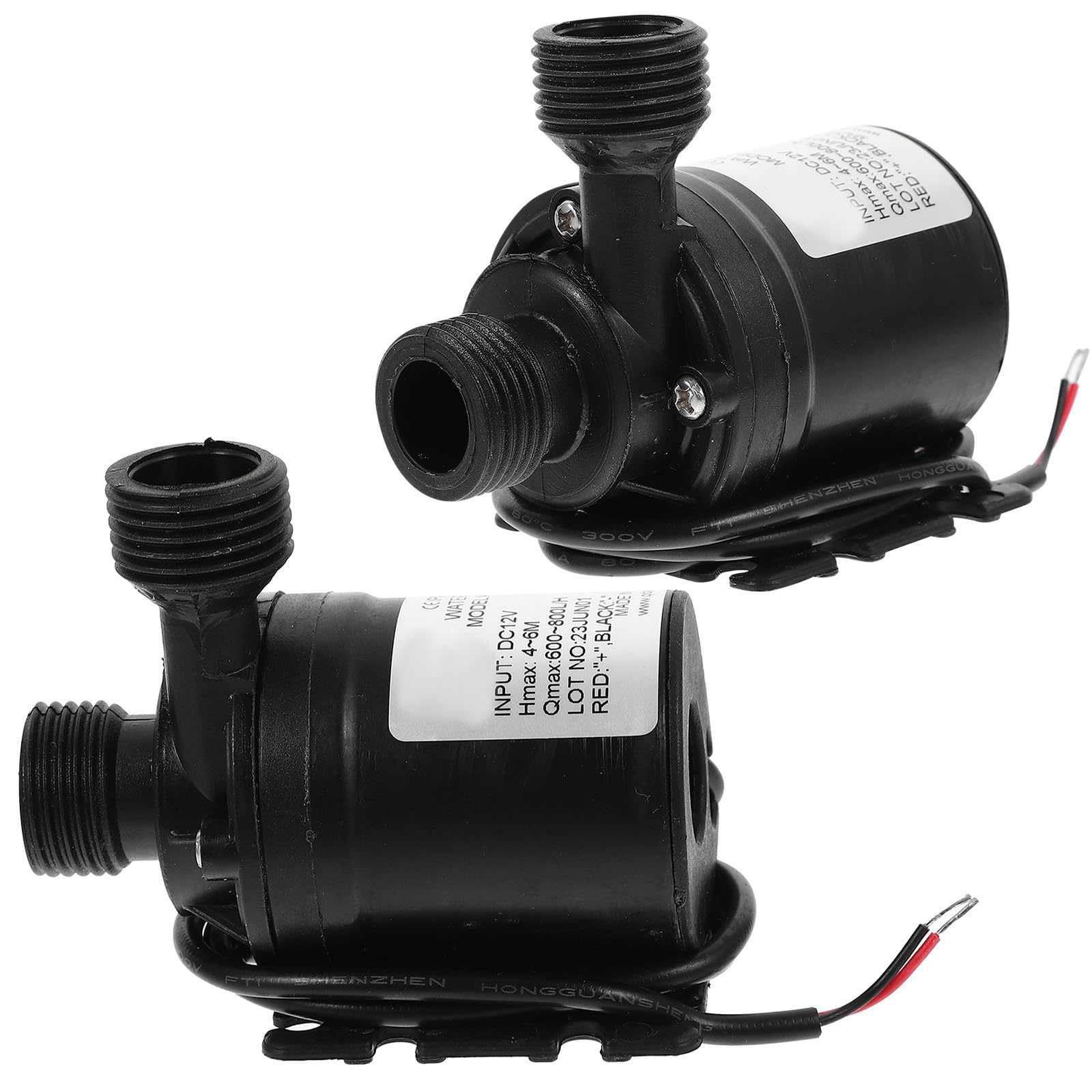 2 Piezas Bomba de Agua Sumergible Mini 800l/h Negro Plástico