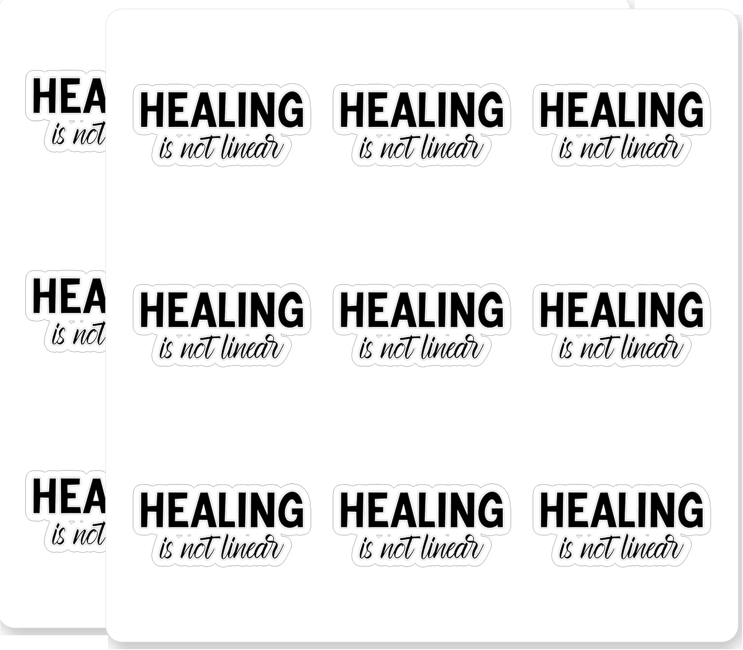 Healing is Not Linear Groovy Scrapbook Stickers 18 Pack 2 Inch