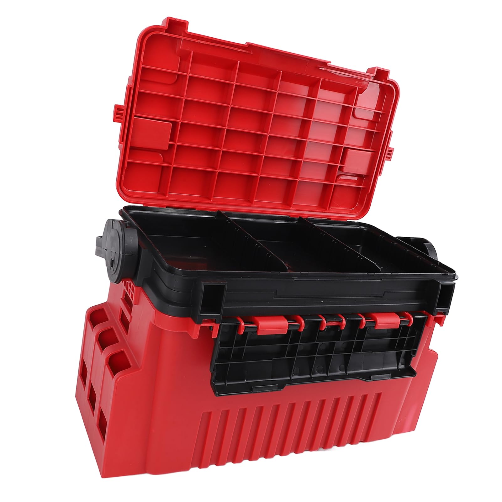 Caja de Aparejos de Pesca Portátil, Diseño Impermeable Reforzado, Almacenamiento Multicapa para Pescadores, Construcción de PE Engrosada