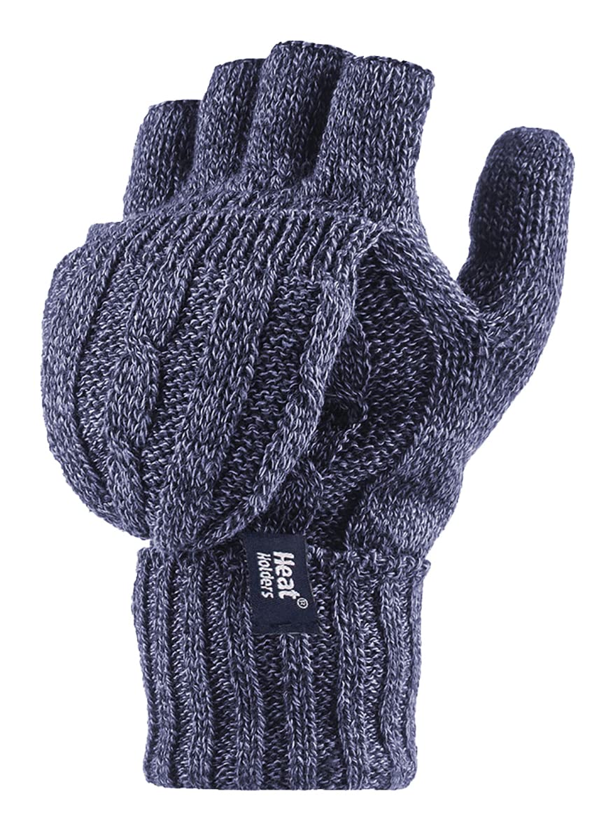 Womens Thermal Converter Fingerless Cable Knit 2.3 tog Gloves