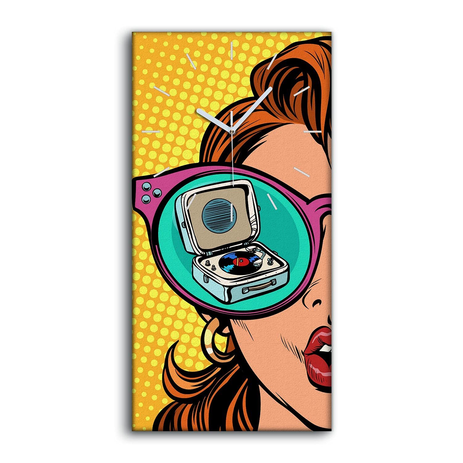 Horloge sur Toile Retro au Style Pop Vinyl pour Salon et Chambre