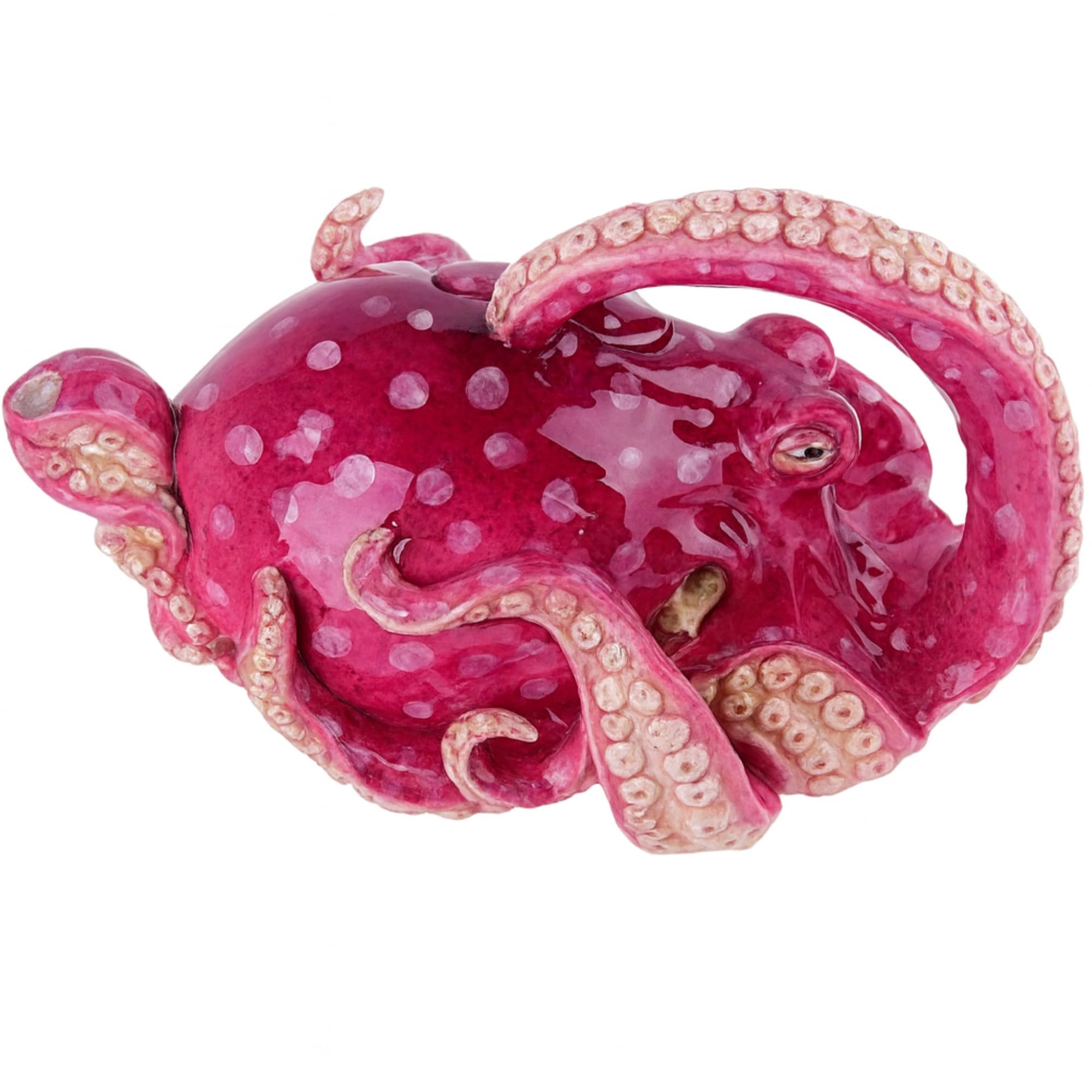 Blue Sky Ceramics Teekanne, Motiv Oktopus, Rot