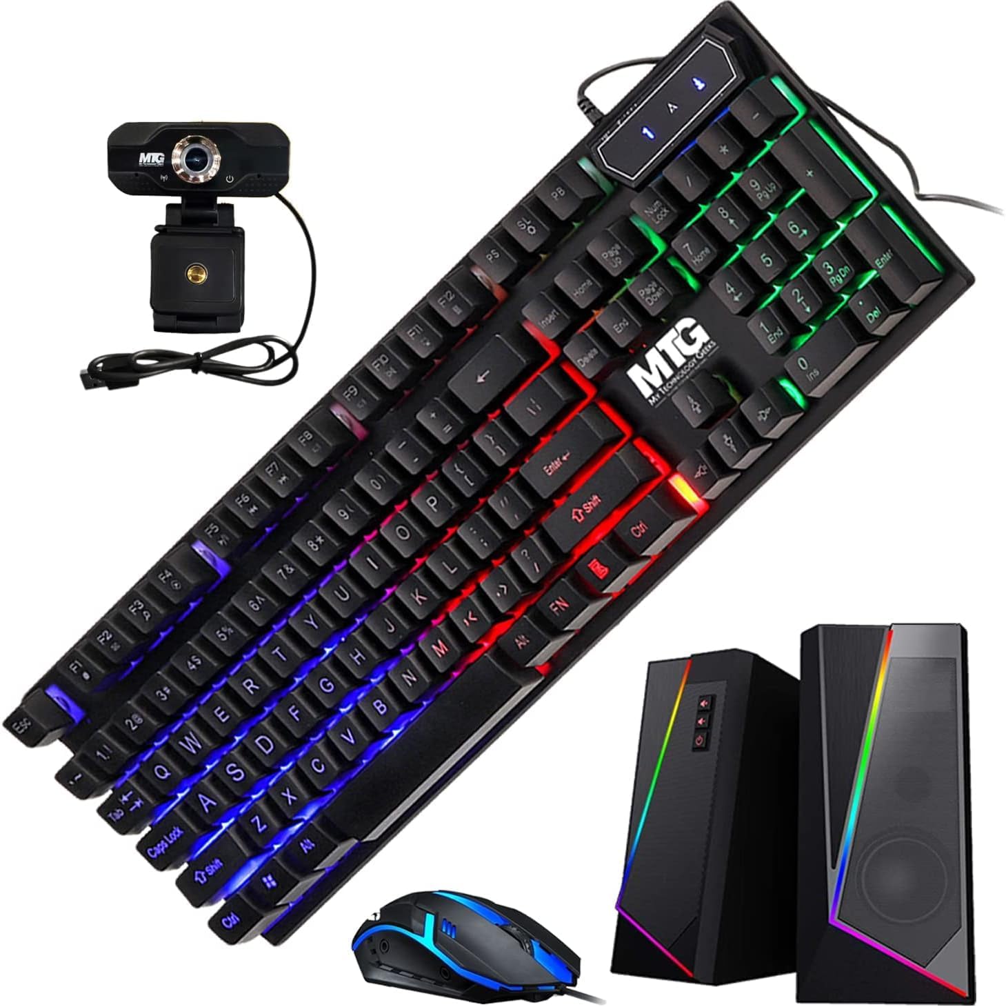 TechMagnet All in one Desktop Computer,Cheetah 4,Intel Core i5 4th Gen,16GB DDR3,1TB SSD,27 inch LED Monitor,MTG RGB Keyboard Mouse,RGB Speaker and Webcam,USB Wi-Fi,Windows 11(Renewed)