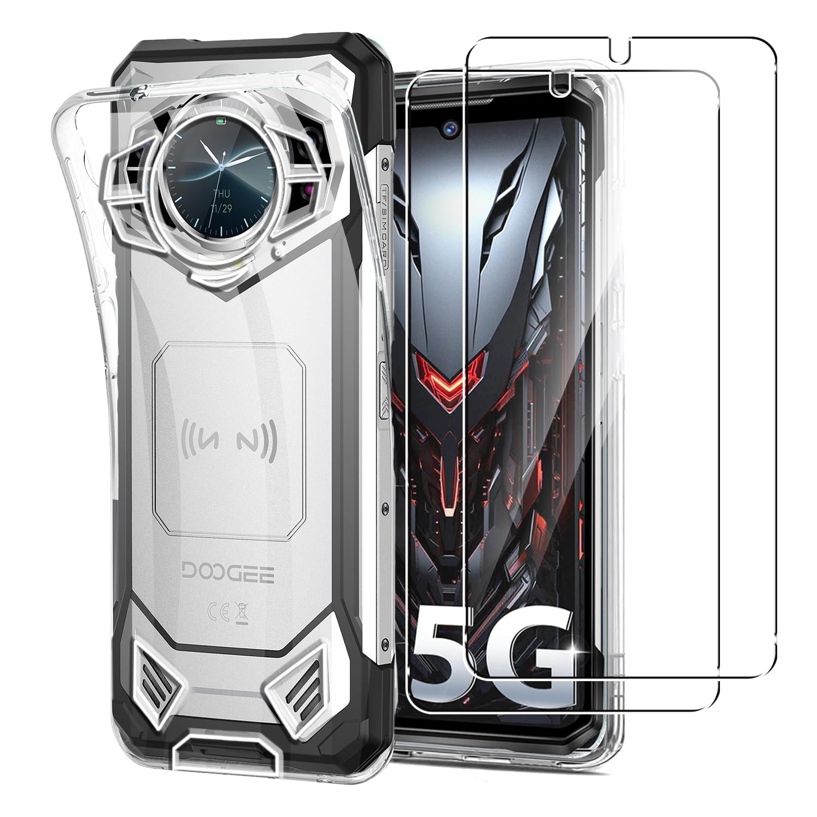 Custodia e cover per Doogee S86 Pro.Custodia a portafoglio con supporto per Doogee S86 Pro,Cover per Sloto per carte a foglia sciolta