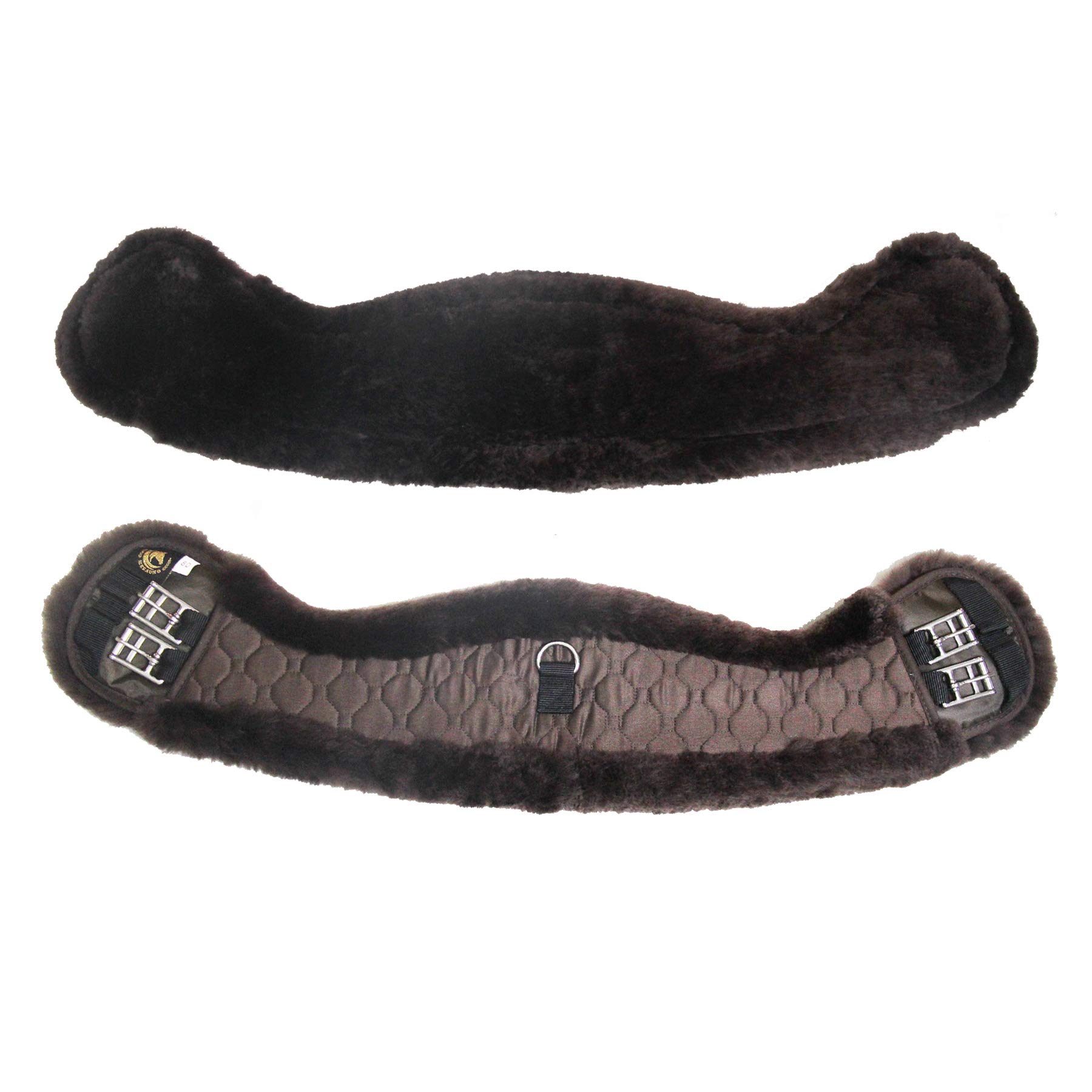Lammwolle Sattelgurt Dressurgurt Kurzgurt Merino Lammwolle Anatomisch Konkav Braun 65cm