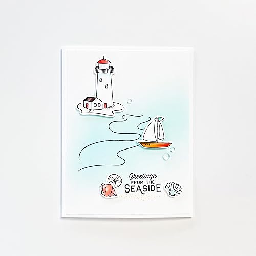 Miniatura 4 de Ellen Hutson, Essentials by Ellen, Seaside Stamp & Die Set Combo, Estampación, Papelería, Tarjetas, Scrapbooking, Bricolaje, Náutico, Verano, Playa,