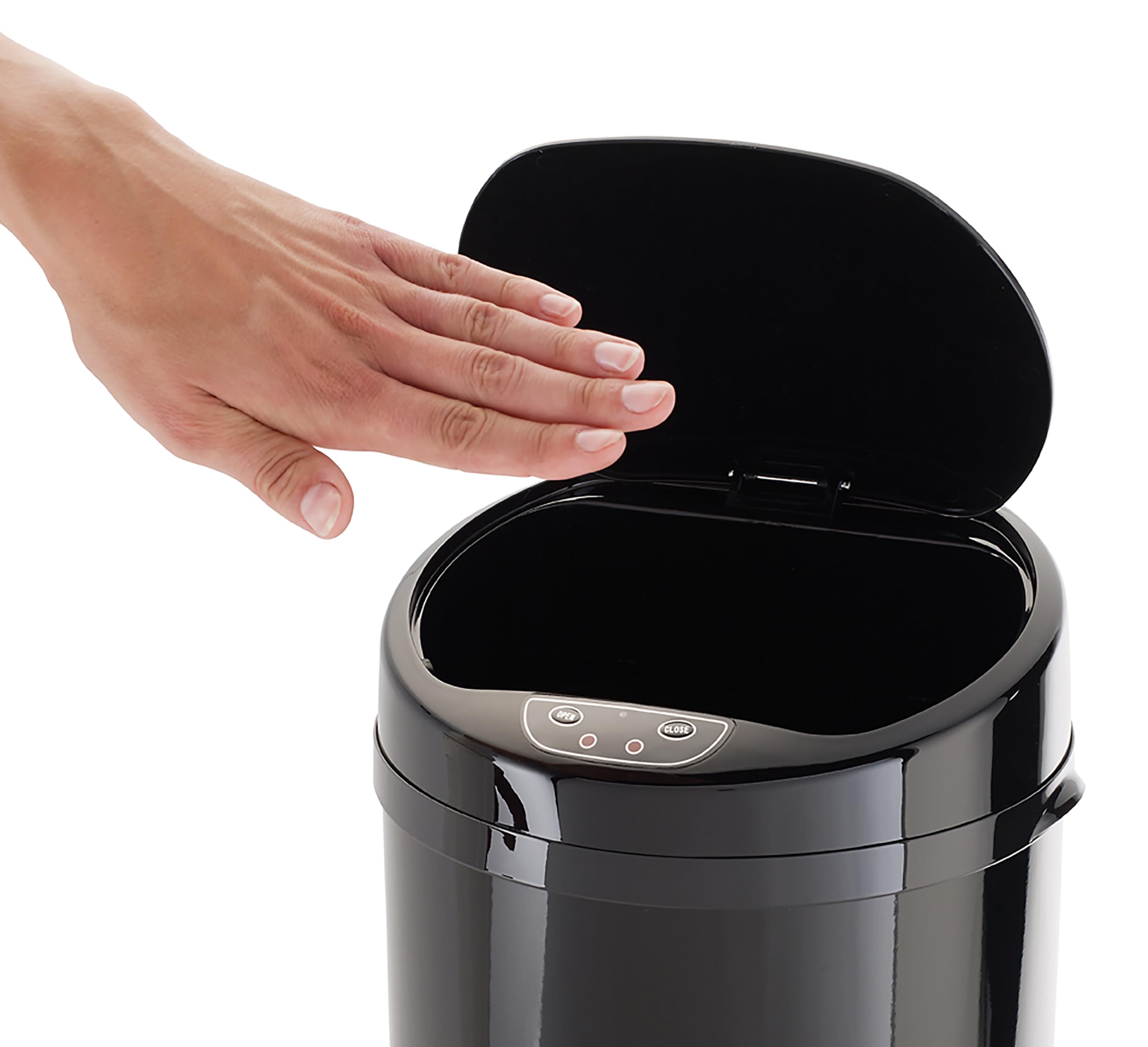 Echtwerk Afvalemmer, vuilnisemmer met sensor, elektrische vuilnisbak, infrarood bewegingssensor, behuizing van roestvrij staal, inhoud 30 liter, inox rood