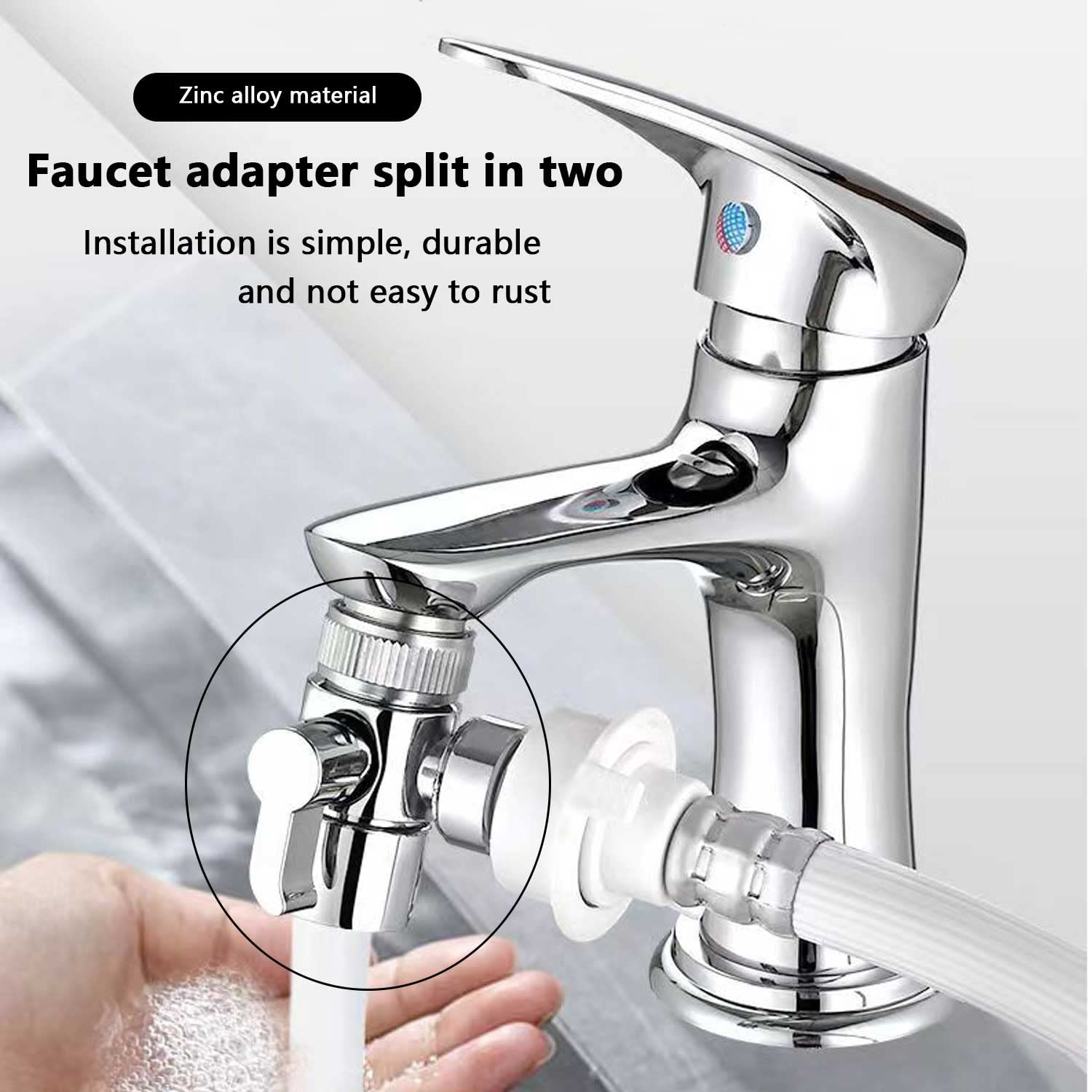 Deviatore Doccia 3 Vie 1/2" - Valvola A Ottone Cromato, Per Rubinetto, Doccetta E Lavandino - Foto 5