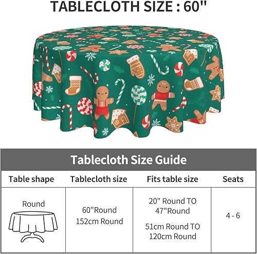 Miniatura 10 de Mantel redondo retro lavable para el hogar, cocina, comedor, fiesta, 60 x 60 pulgadas