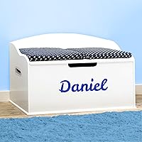 Vista 3 de DIBSIES Personalized Creative Wonders Toy Box, Signature Series for Boys, 30 x 19.25 x 18 inches, Soft-Close Lid (White)