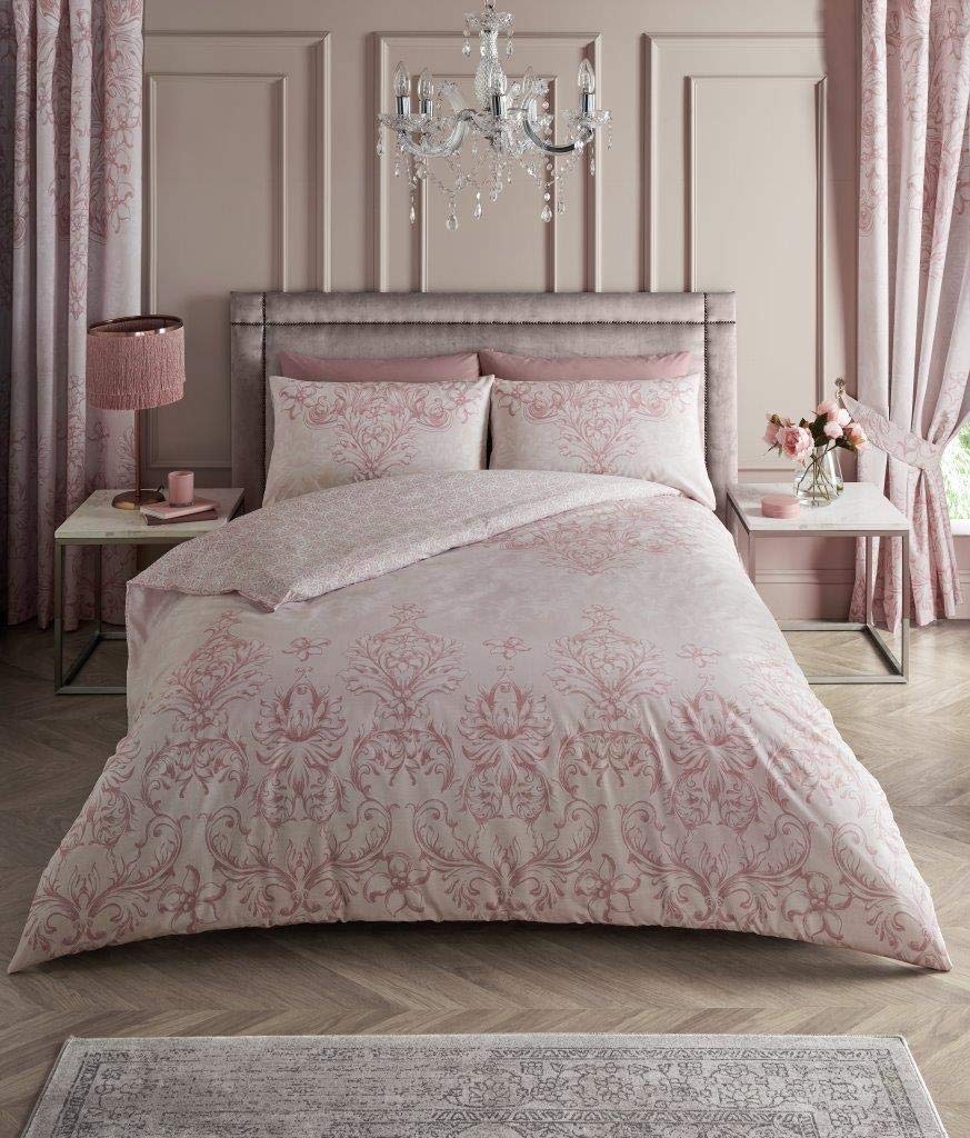 GC GAVENO CAVAILIA Set Biancheria Da Letto Matrimoniale Floreale - Copripiumino E Federe In Policotone, Rosa Cipria, Traspirante E Facile Da Pulire - 4
