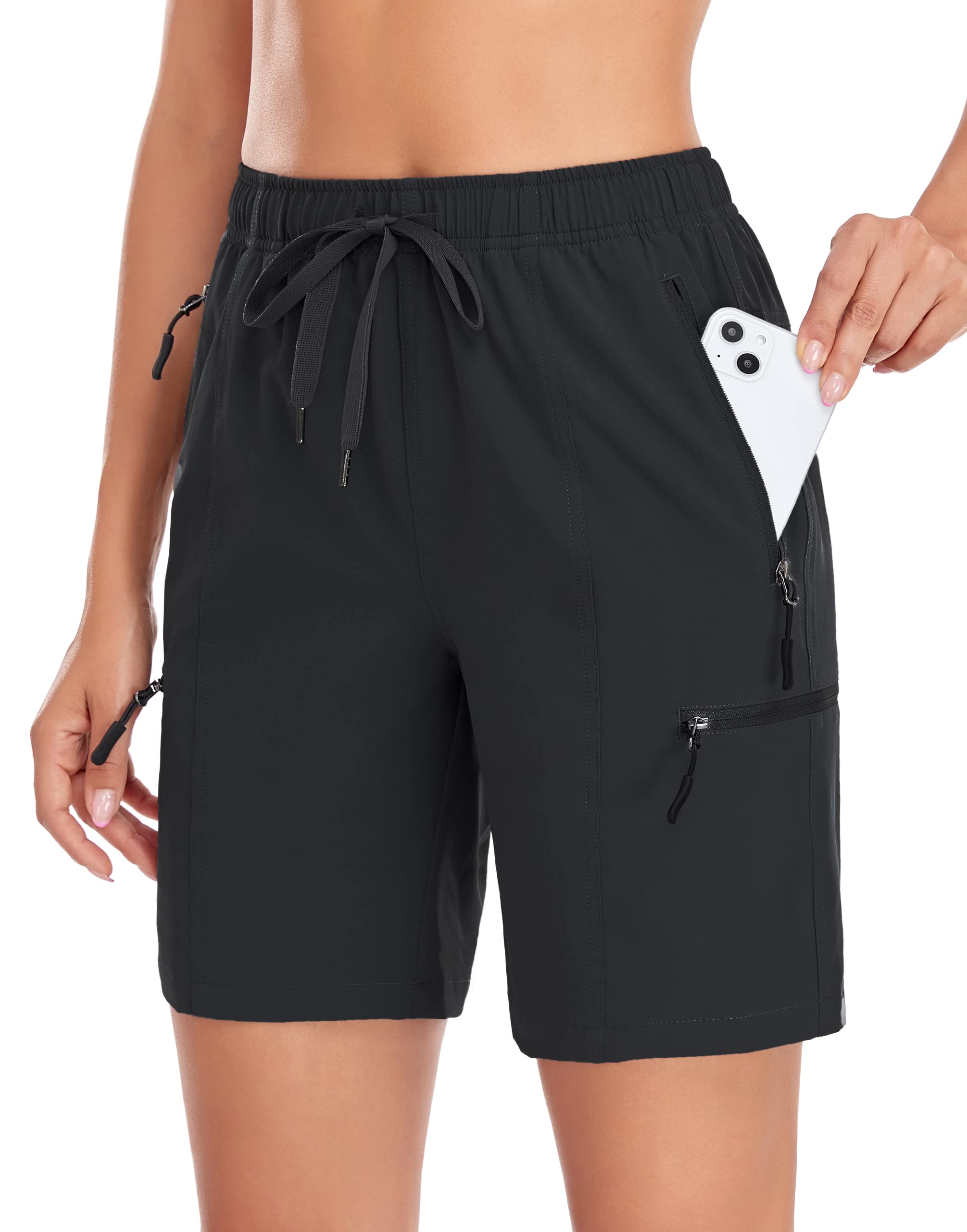 Nomolen Women's 5" 7" Hiking Cargo Shorts Quick Dry Lightweight Athletic Outdoor Shorts for Workout with Zipper Pockets