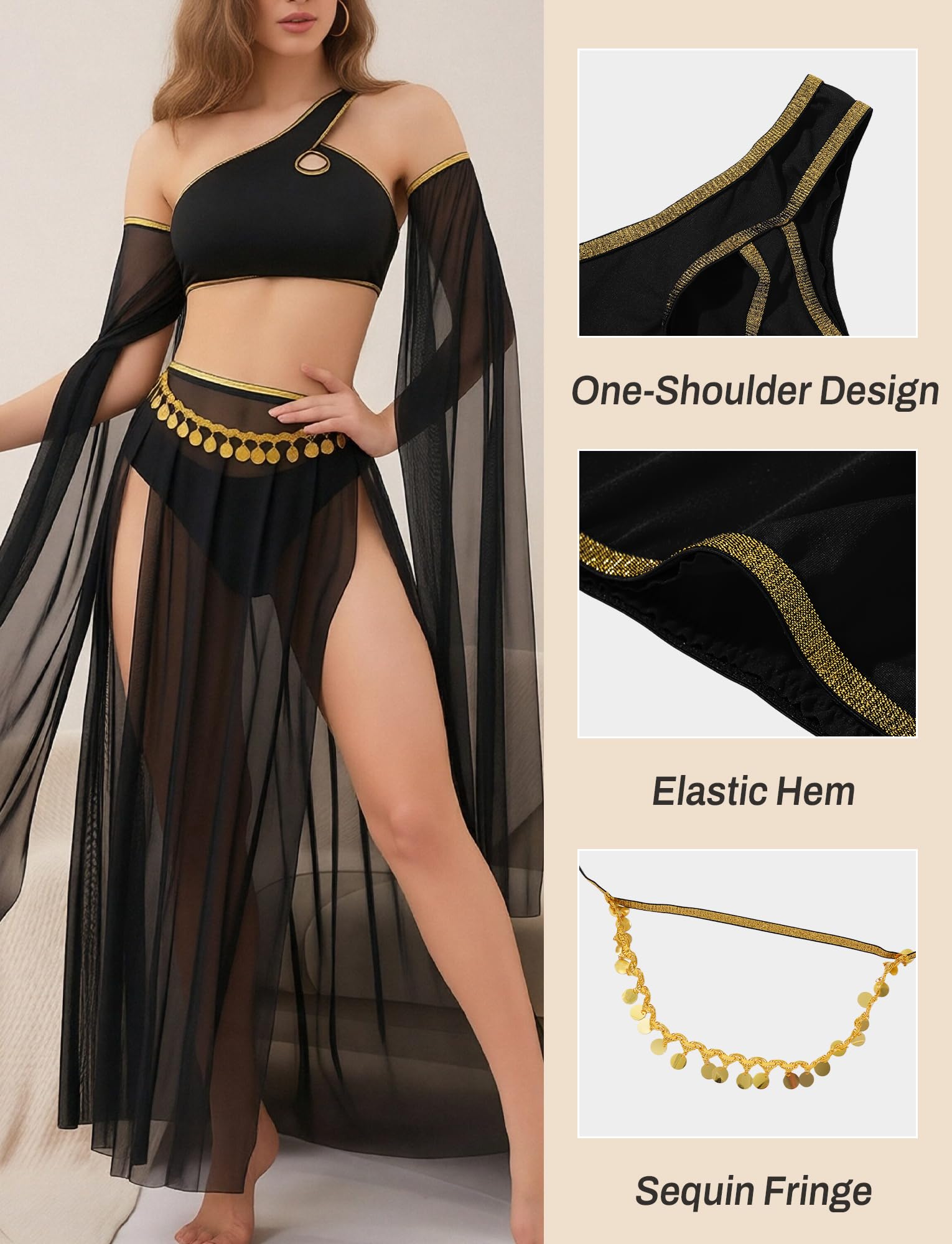 Costume da danza del ventre, da donna, esotico, ballerina del ventre, Halloween, cosplay, abbigliamento per festival, danza del ventre