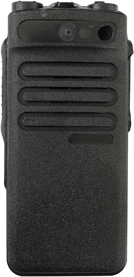 XPR3300 Front Housing Replacement with Speaker – Black Front Case Cover Repair Kit for DEP550 Two Way Radio, Includes Knobs, Dust Cover & Stickers (Not for XPR3300e)