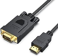BENFEI 6ft HDMI to VGA Cable Male to Male - Uni-Directional Adapter for PC, Laptop to Monitor, Projector, Xbox, Roku - 1080p 60Hz Support